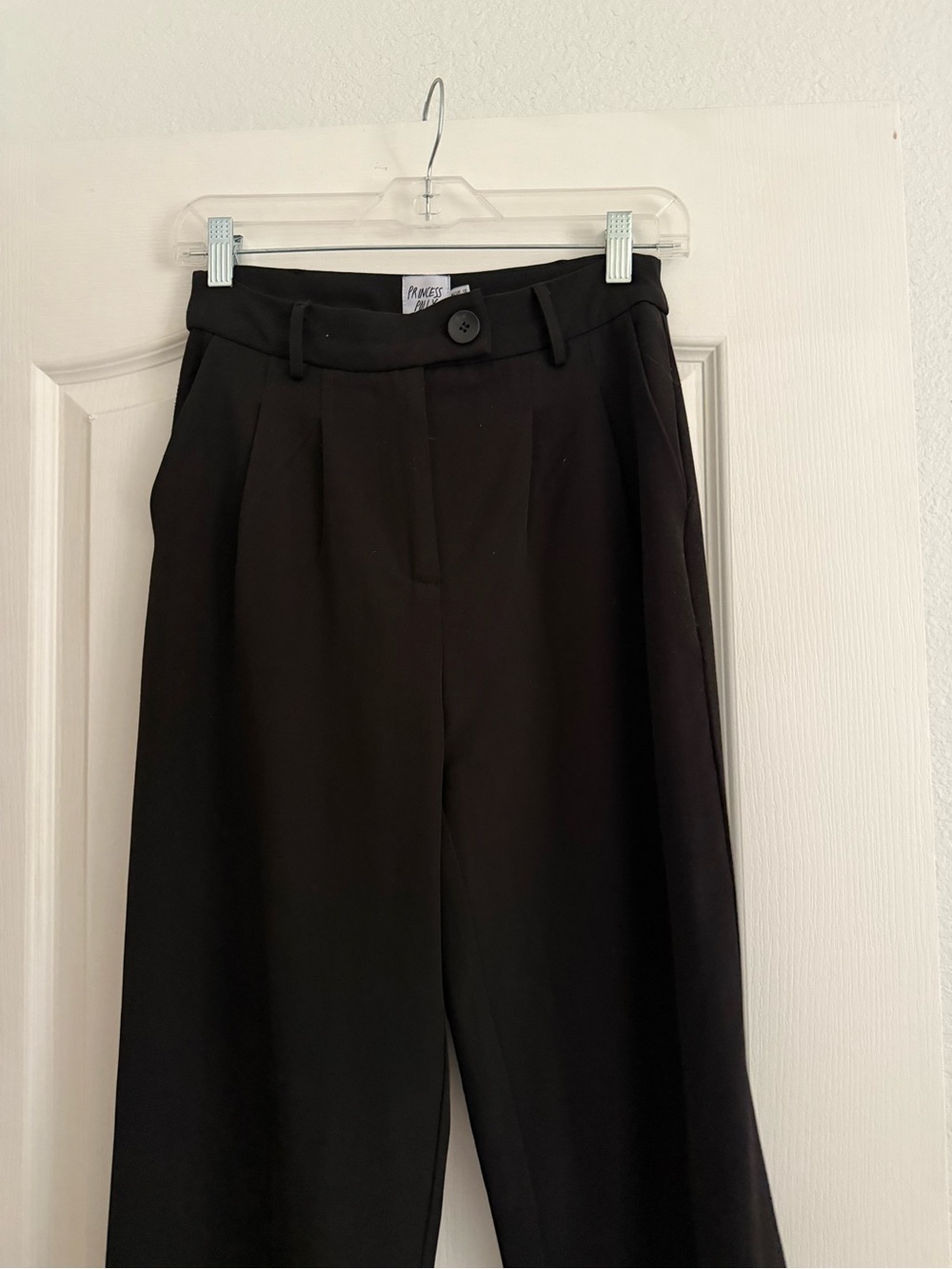 Princess Polly Black High-Rise Trousers